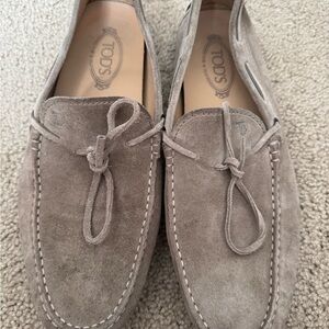 Tod's Men's Gray Suede Loafers